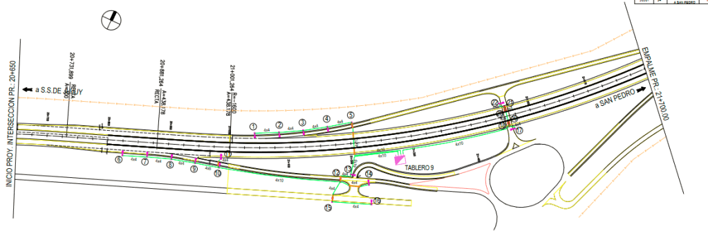 Croquis del puente que vincula con rotonda de acceso norte a San Pedro.