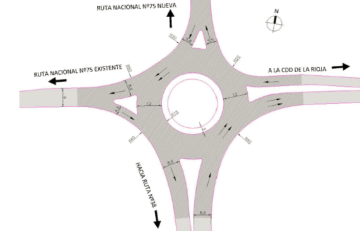 Croquis de la rotonda con avenida de Circunvalación