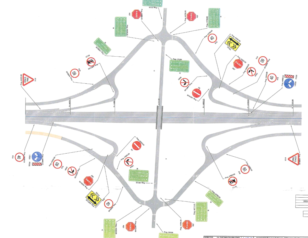 Plano de señalización de cruce con calle14