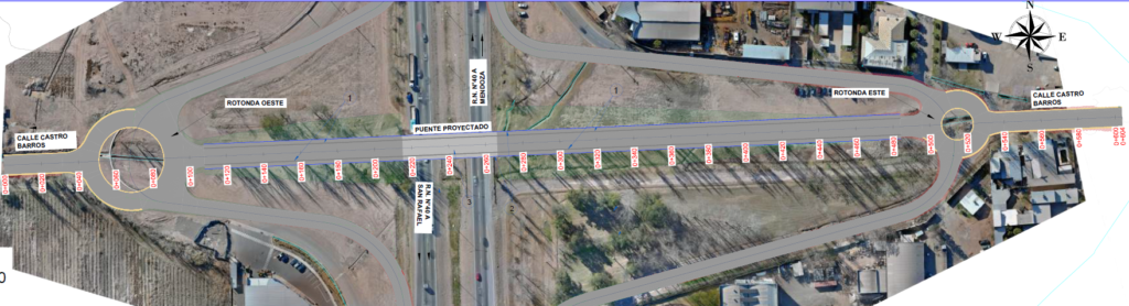 Croquis nuevo puente y rotondas en calle Castro Barros.