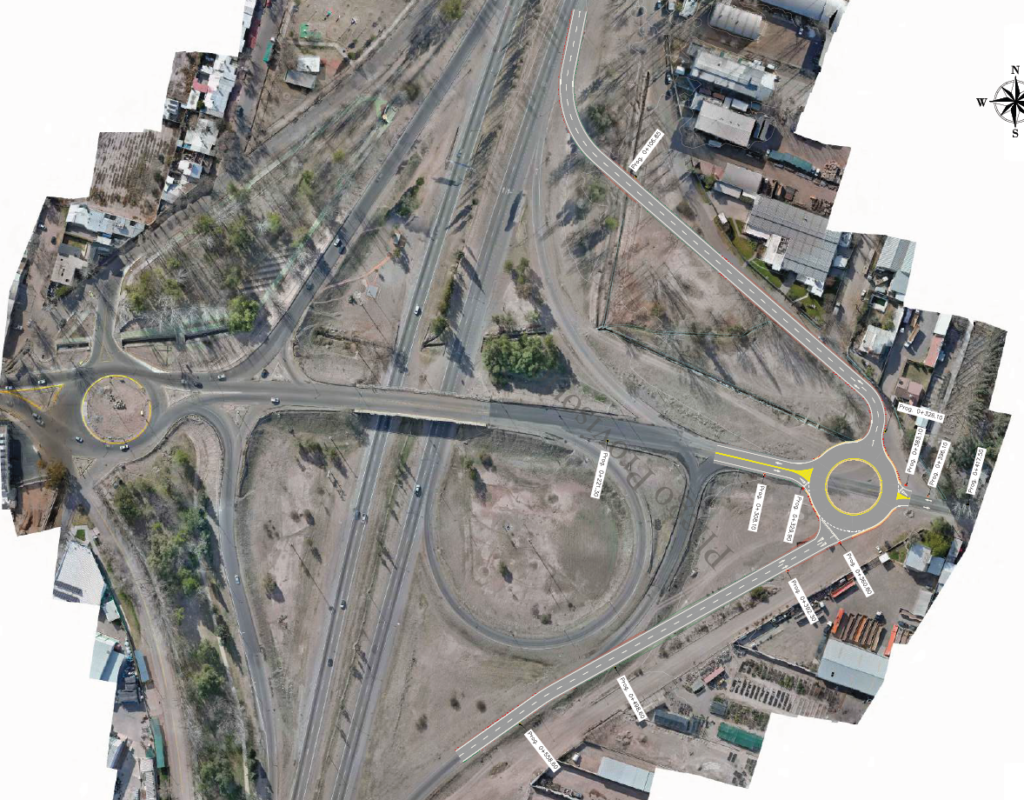 Croquis nueva rotonda sector este calle Azcuénaga.