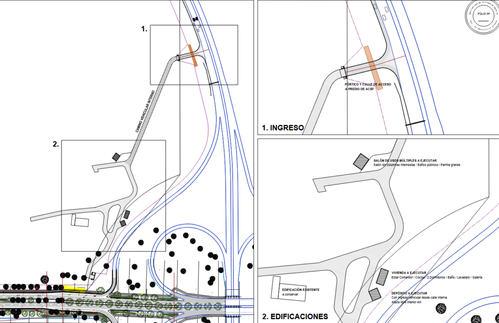 Plano de obras a ejecutar en el Automóvil Club.