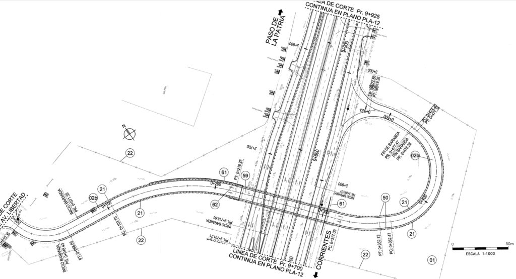 Croquis del bajo nivel en avenida Libertad.