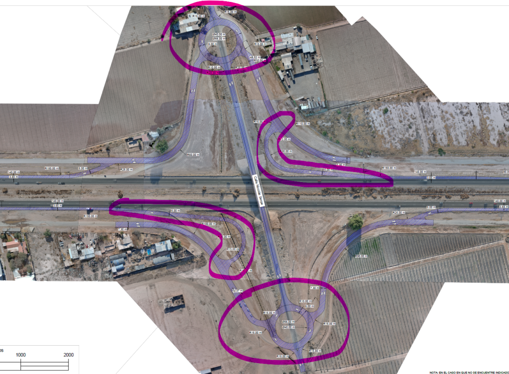 Croquis de la intervención en el cruce con RP29.